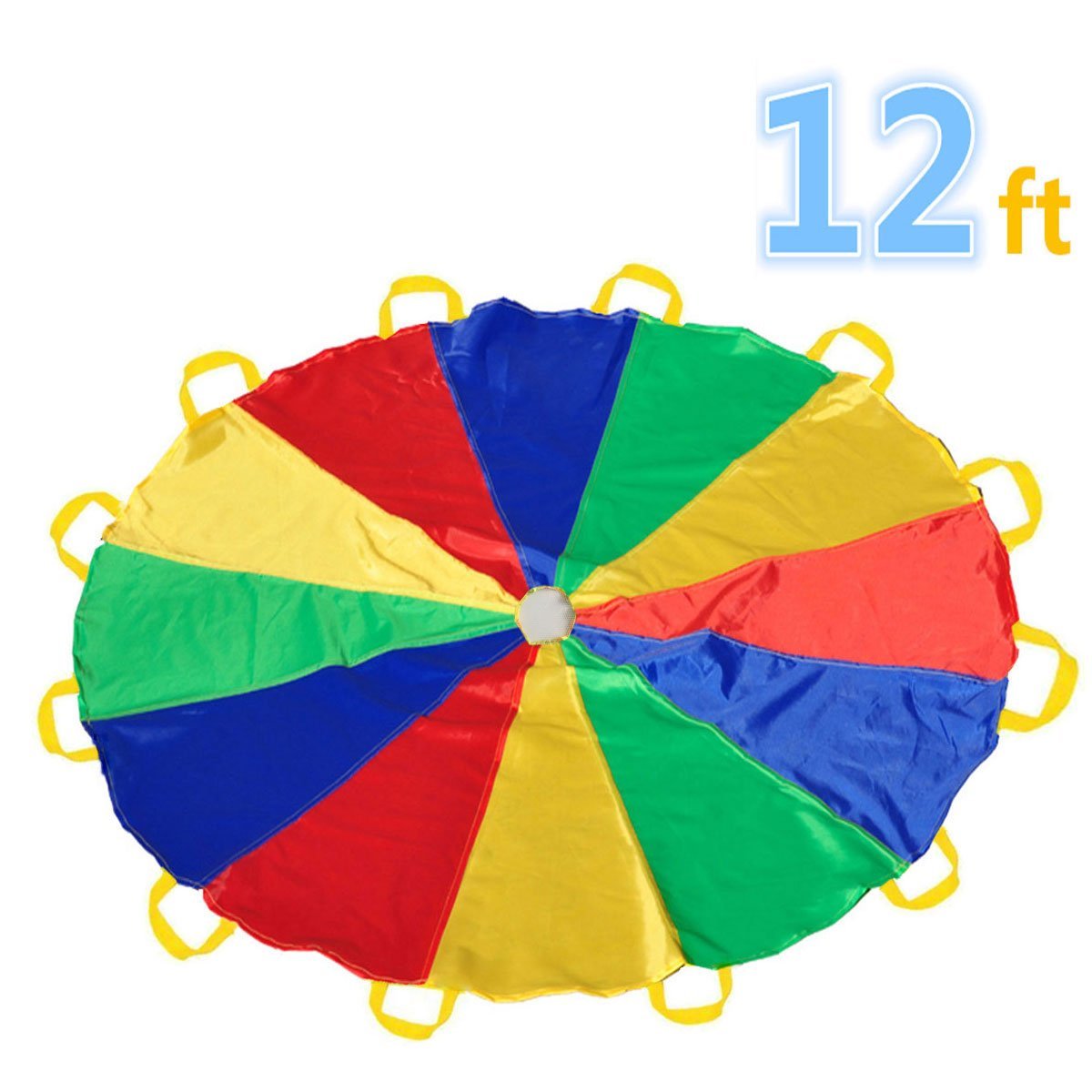 thumbnail image 2 of Dulousia Kids Play Parachute - 20ft Rainbow Parachute With Handles For Group Games & Activities 2 of 14