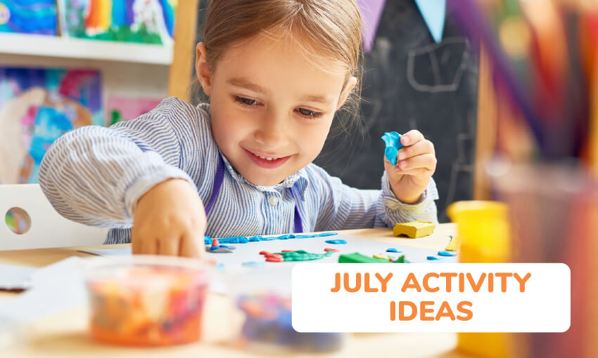 A collection of July activity ideas for kids.