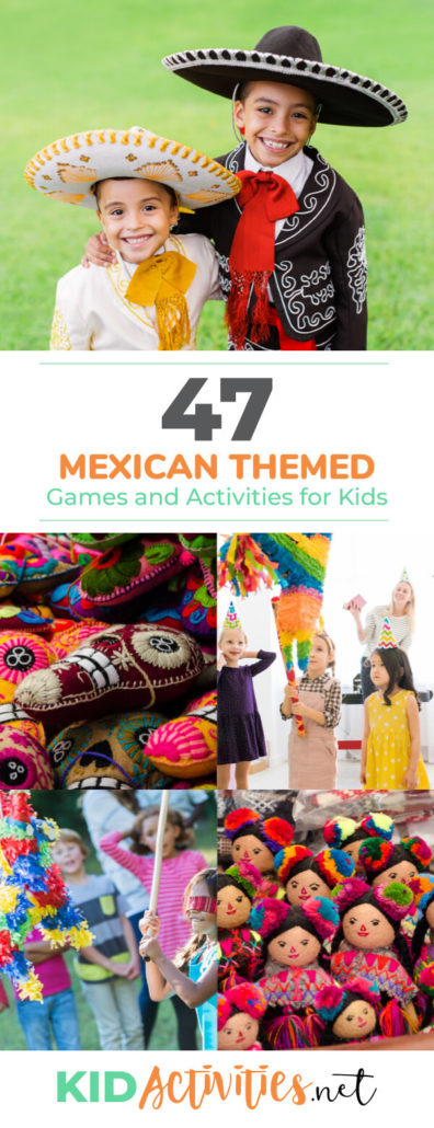 A collection of Mexican themed games and activities for kids. Great for a Mexican themed day or a Cinco De Mayo celebration.