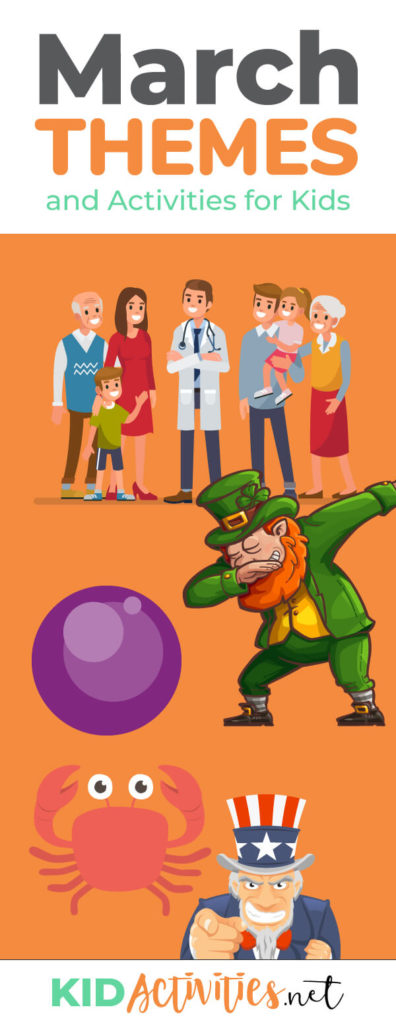 A collection of March themes and activities for kids. Great for teachers or homeschoolers to plan learning activities around the days of March.