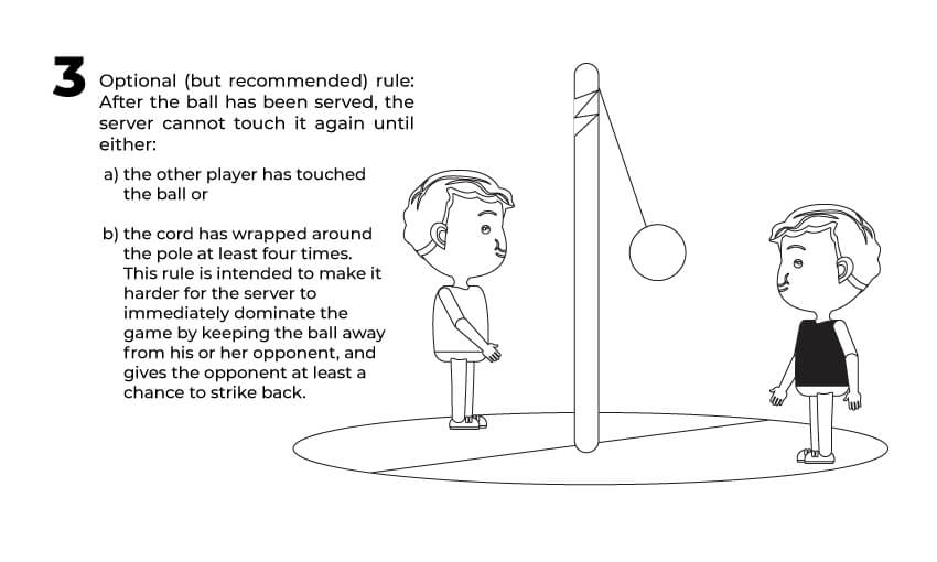 The third rule of tetherball play.